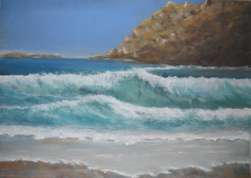 peinture Vagues baie des Trépassés Bretagne Gérard gambais