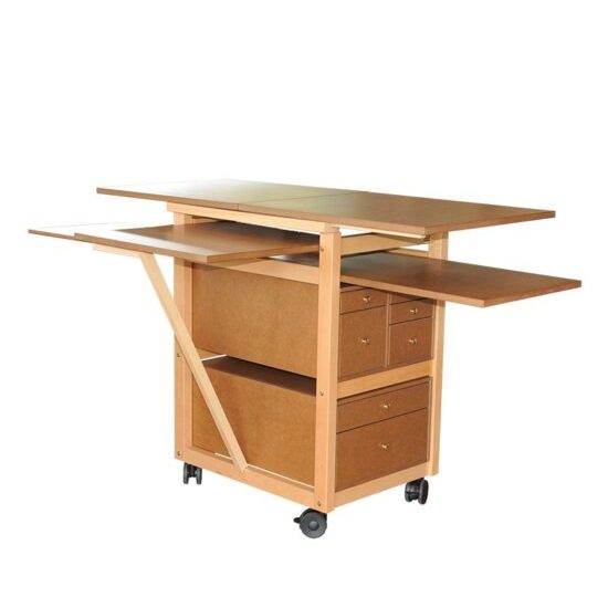 mobile per macchina da cucire con ripiani aperti