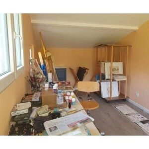 Carrello porta tele da 200 cm con 4 ripiani